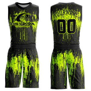 Ensemble de maillots et shorts de basket-ball personnalisés sublimés pour adultes - 100% polyester respirant à séchage rapide, vêtements d'équipe professionnels - Product Image 1