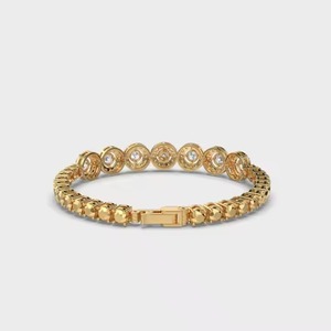 Bracelet de tennis fait à la main des sept merveilles chaîne en or blanc 18 carats Bracelet Moissanite Bracelet en diamant Bracelet cadeau pour - Product Image 2