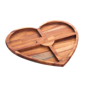 Plato para servir alimentos de bambú de madera Natural de la mejor calidad, forma redonda, 5 secciones, aperitivos de frutas secas y plato para servir - Product Image 2