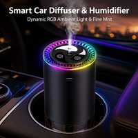 Diffuseur d'huiles essentielles intelligent pour voiture, humidificateur Vortex, commande tactile, ultra silencieux, arrêt automatique, deux modes de diffusion, aromathérapie pour voiture et maison
