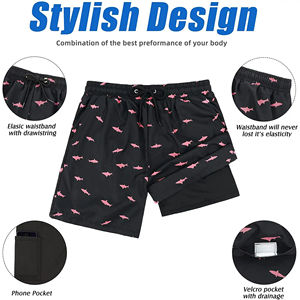 Pantalones Cortos Deportivos 2 en 1 para Hombre, Pantalones Cortos de Gimnasio para Entrenamiento de Verano con Tela Ligera y Pantalones Cortos de Compresión Internos - Product Image 4