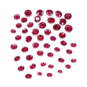 Rubis naturels de Bangkok, ovales calibrés, qualité supérieure, 3x4mm-9x7mm, taille brillant, taille coussin, cristal personnalisé, traité thermiquement, rouge clair - Product Image 1