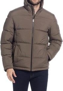 Veste d'hiver matelassée pour homme, streetwear, personnalisée, OEM, gaufrée, imperméable, col montant, fermeture éclair, rembourrage 100% polyester, devant - Product Image 2