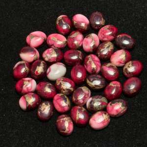 Kingman8X10 alta calidad personalizable ovalado 8X10MM Natural rojo búfalo rojo turquesa piedra preciosa para la fabricación de joyas - Product Image 3