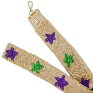 Star Pattern Beaded <b>Bag</b> <b>Strap</b> Glass Seed Beads Crossbody Belt Shoulder Handle <b>Replacement</b> Wide Purse <b>Strap</b> Handbag Tote Hardware - Product Image 1