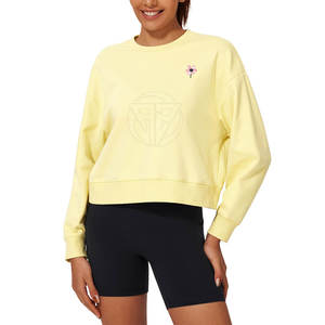 Sweat-shirt court au toucher doux, sensation légère pour un usage quotidien, sweat-shirt court avec tissu respirant - Product Image 1