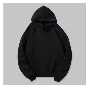 Pull-over à capuche en coton pur épais pour hommes, avec logo personnalisé, surdimensionné, motif 3D, fermeture éclair complète, style sport printemps-hiver, teint uni - Product Image 6