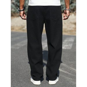 Jean en denim noir ample et tendance pour homme, coupe large, délavé vintage, écologique, respirant, mode automne, tailles 28 à 42 - Product Image 2
