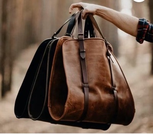 Sac de transport de bois de chauffage en cuir Porte-bûches de bois en cuir pleine fleur Porte-bois de chauffage intérieur LWH-0052 de bois de chauffage - Product Image 3