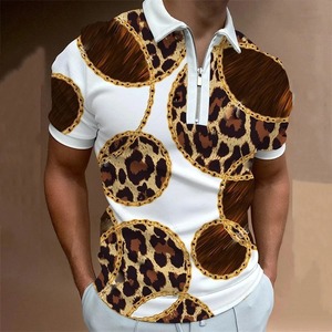 2025 verano moda hombres Vintage sólido cremallera O cuello Casual manga corta para Polo Jersey pulóver estilo inglés impreso Jerse - Product Image 2