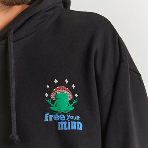 Sudadera con capucha de gran tamaño con estampado de pantalla PUFF 3D personalizada, calidez de invierno con letras de burbujas, 100% algodón, estampado DTG de verano - Product Image 3