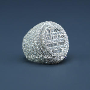 Bague pour homme en argent sterling 925, hip-hop, ornée de diamants de culture, design élégant, alliant qualité et tendance - Product Image 2