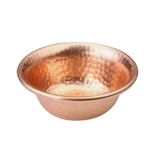 Solid <b>Copper</b> Fruit and Food Serving Bowl with Side <b>Handle</b> Shiny Polished Round Shape <b>Copper</b> Mixing Bowl - Product Image 3