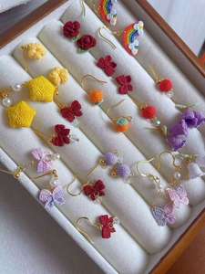 Boucles d'oreilles pendantes au <span class=keywords><strong>crochet</strong></span> <span class=keywords><strong>pas</strong></span> chères, micro-haak, bijoux au <span class=keywords><strong>crochet</strong></span>, petits bijoux Kawaii, décorations d'oreilles, tricotées à la main, mini-bijoux au <span class=keywords><strong>crochet</strong></span>, cadeau - Product Image 5