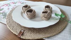 Porte-serviettes en rotin simple pour la mise en place quotidienne de la table à manger et la décoration de la cuisine à domicile avec un style naturel tissé à la main en provenance d'Inde - Product Image 3