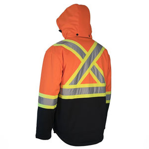 Chaqueta de Seguridad Impermeable de Alta Visibilidad con Cinta Reflectante, Interior de Forro Polar Cálido y Exterior de Softshell Resistente al Viento para Trabajo al Aire Libre - Product Image 4