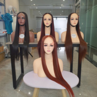 Perruques de Cheveux Humains 100% Bruts Vietnamiens Ombré Marron, Lisses comme un Os, Double Tirage, Longue Longueur, Fournisseur