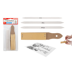Set artistico con 3 frullatori e 1 carta vetrata per disegnare in modo creativo - Product Image 1