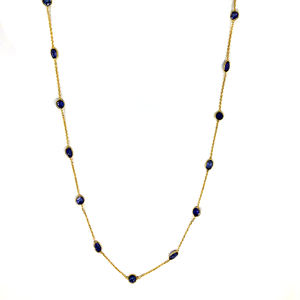 Joyería de moda ligera, cadena de eslabones de gemas de tanzanita chapada en oro y plata de ley 925, collares a la moda, regalos para fiesta de boda - Product Image 2