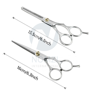 Tijeras de adelgazamiento de peluquería de acero inoxidable de 6 pulgadas con logotipo personalizado de alta calidad con punta afilada para uso en belleza - Product Image 6