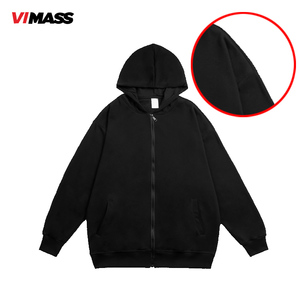 เสื้อฮู้ดผ้าคอตตอนใส่ได้ทั้งชายและหญิงเสื้อฮู้ดแบบสวมหัวมีซิปรูดพาดไหล่สำหรับผู้ชายโอเวอร์ไซส์ - Product Image 5