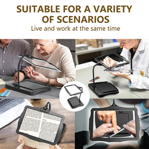 Loupe de table détachable blanche avec 48 LED, grossissement 1,8X, loupe éclairée pour la lecture, loupe de table de bureau - Product Image 5