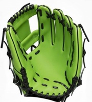 Gant de baseball en cuir fait main, vert et noir, gant de fielding, couleur et taille personnalisées, gants de baseball
