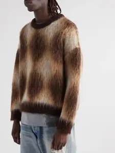 Sweat-shirt pour hommes personnalisé de haute qualité sweat à capuche surdimensionné en polaire épaisse avec épaule tombante tricoté à la main pull vierge uni respirant - Product Image 4