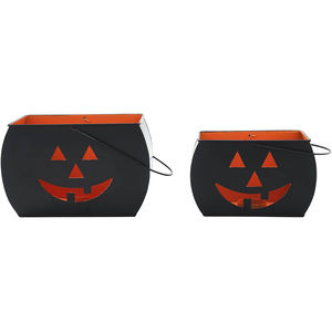 Porte-lumière en fer orange fait à la main argent meilleur vendeur enduit de poudre pour Halloween fête de noël ambiance effrayante décor à la maison - Product Image 3