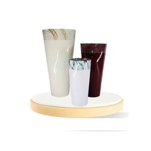 MORAT maceta brillante FRP con acabado de mármol, diseño personalizado para el hogar, oficina, jardín, decoración clásica, maceta de suelo ecológica - Product Image 1