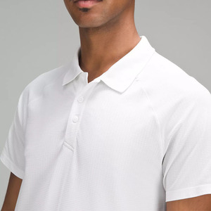 Polo de Golf Blanco de Secado Rápido para Hombre, con Cuello Alto y Bordado Personalizado - Product Image 4