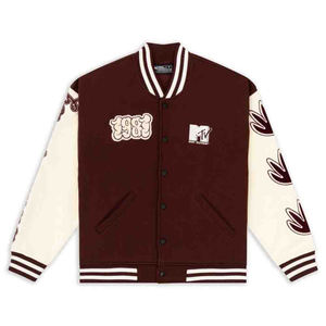 Chaquetas de alta calidad para hombre, chaqueta para hombre, estilo universitario, lana, Varsity, Mangas de cuero de retazos personalizadas, chaqueta Vintage Letterman - Product Image 1