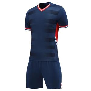 Camiseta de fútbol a rayas, conjuntos de camiseta de manga corta para hombres y niños, ropa deportiva de fútbol de 2 piezas personalizada de secado rápido para niños - Product Image 2