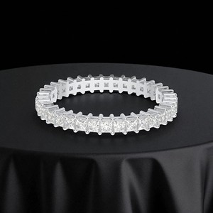 E-F แพลตทินั่ม/ชุดง่ามเพชรโมอิส1.00กะรัตรูปเจ้าหญิงเพชรโมอิสคุณภาพ VSS-VS สำหรับผู้หญิง - Product Image 2