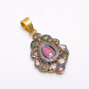 สร้อยคอชั้นดีจี้ทับทิมธรรมชาติดีไซน์เครื่องประดับวิคตอเรีย - Product Image 2