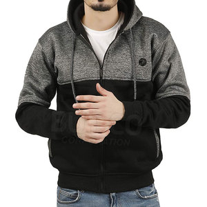 2023 Sudadera con capucha con logotipo personalizado 100% algodón Color liso teñido Ropa de invierno informal con cremallera completa y cuello con capucha - Product Image 3