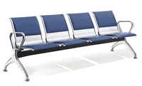 Banc d'attente moderne en cuir PU et métal pour 2 personnes - Conception ergonomique durable pour les aéroports, les gymnases, les hôpitaux et les bureaux