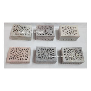 Joyero tallado de esteatita, forma Rectangular, el mejor tallado, diseño moderno pulido para regalo de negocios y caja de almacenamiento de joyas - Product Image 1