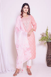 Qualité supérieure a duré Collection femmes décontracté Shalwar Kameez costume coton soie toutes saisons lavable - Product Image 6