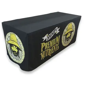 Custom Any Size Logo Table Cover Trade Show Polyester Advertising Tablecloths For Promotional Exhibition