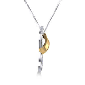 Collier pendentif en forme de tongs d'été en diamant, or bicolore 14 carats avec diamant de 0,76 carat - Product Image 2