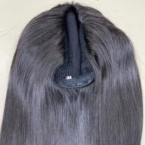 Ucuz fiyat U parçası İnsan saçı peruk siyah kadınlar için toptan ham vietnamca bakire saç