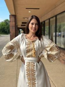 Trajes tradicionales ucranianos para mujer, vestido blanco, vestidos bordados de moda ocasional para mujer, Vestido de manga larga OEM - Product Image 4