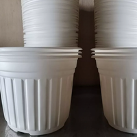 Dapat disesuaikan 20x15cm klasik berbentuk U pot taman PP putih kualitas diproduksi Vietnam botol plastik silinder untuk rumah