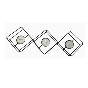 Supports de T-Light en métal de forme carrée ensemble de supports de T-Light faits à la main pour la décoration de Table de dîner de mariage - Product Image 4