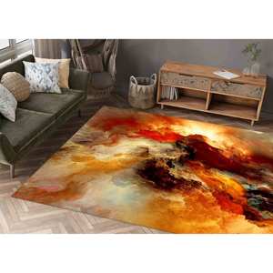 Tapis nuage abstrait : Couleurs d'automne, Décoration moderne style ferme, Tapis en chenille - Product Image 2