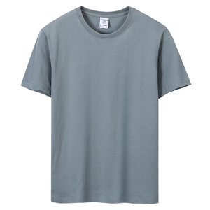 <b>Men's</b> Polyester/Cotton Half Sleeve Casual Flannel Fabric Gym T-<b>Shirt</b> Custom Eco-Friendly Breathable <b>Collarless</b> Plain Dyed Spring - Product Image 5