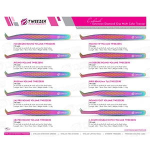 Pince à cils multi-couleurs à volume rond, haute élasticité, pour extensions de cils 3D 5D 6D, outils de greffage avec logo - Product Image 6