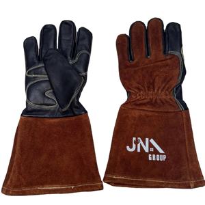 ถุงมือเชื่อมทิคถุงมือเชื่อมหนังแพะสีดำถุงมือเชื่อมดีไซน์ใหม่ล่าสุด - Product Image 1