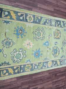 Tapis Tapis 2.7x8 Vert Jaune Petit Coureur Haute Qualité Laine Oushak Tapis Noué À La Main Vintage 2.7x10 2.7x12 2.7x18 Salon - Product Image 3
